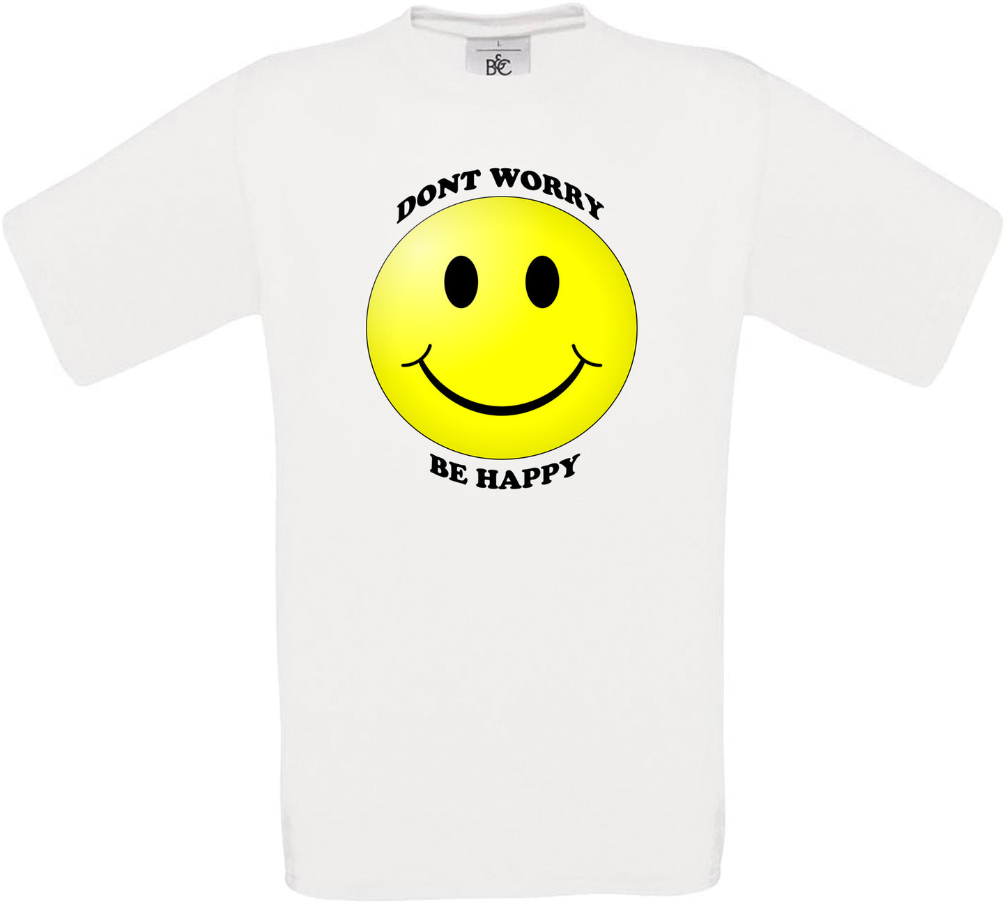 Dont Worry Be Happy Smiley Crew Neck T-Shirt