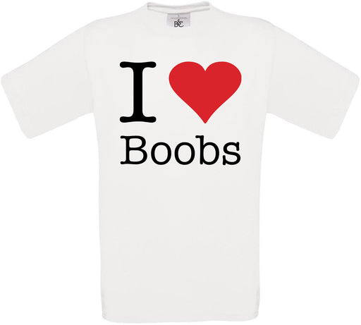 I Love Boobs Crew Neck T-Shirt