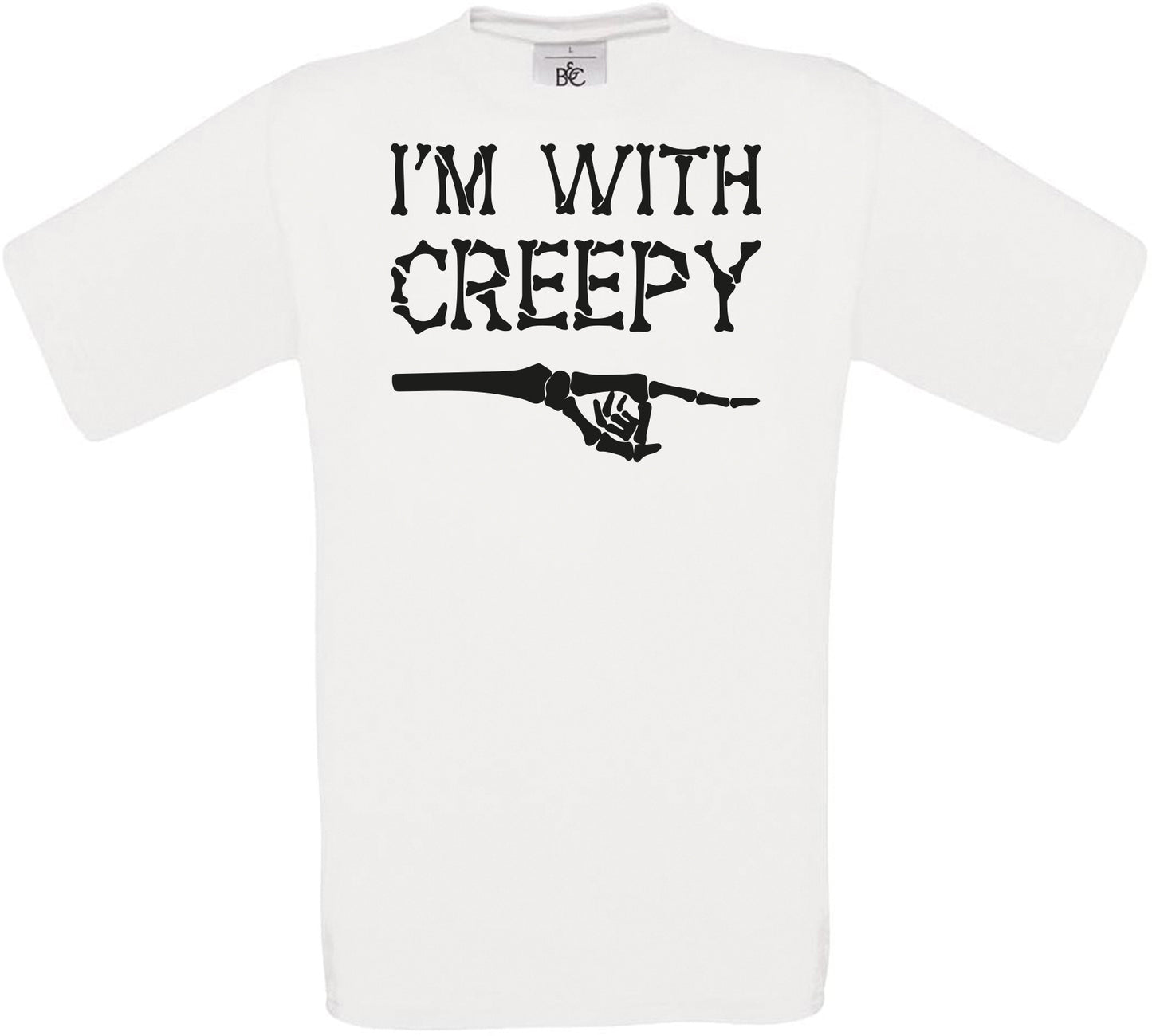 I'M WITH CREEPY Crew Neck T-Shirt