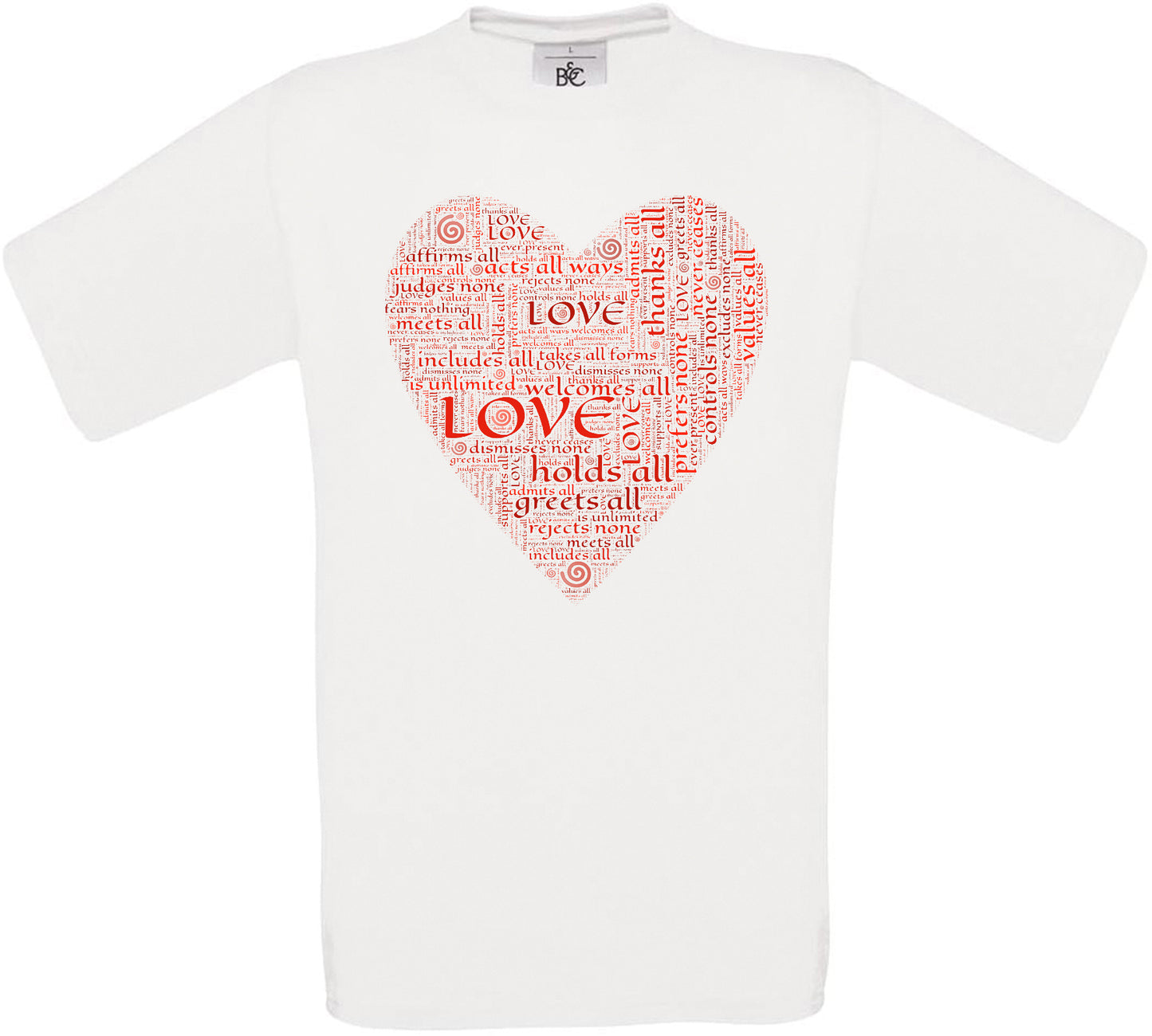 Heart Text Crew Neck T-Shirt