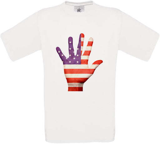United States Hand Flag Crew Neck T-Shirt