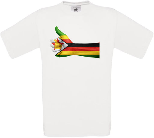 Zimbabwe Thumbs Up Flag Crew Neck T-Shirt