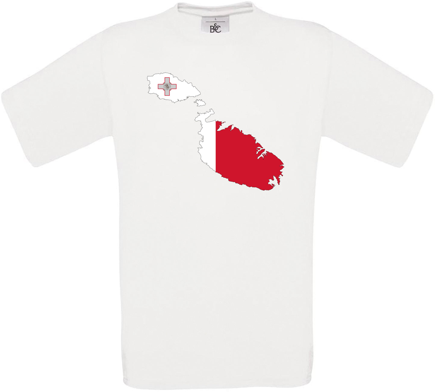 Malta Country Flag Crew Neck T-Shirt