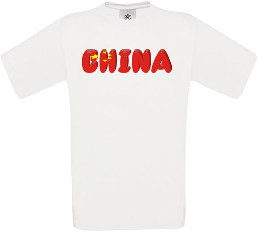 China Country Name Flag Crew Neck T-Shirt