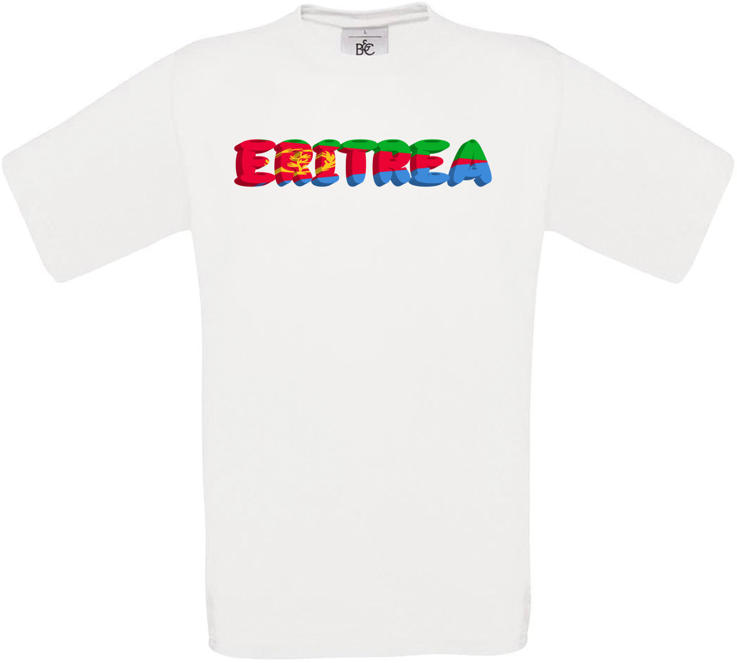 Eritrea Country Name Flag Crew Neck T-Shirt