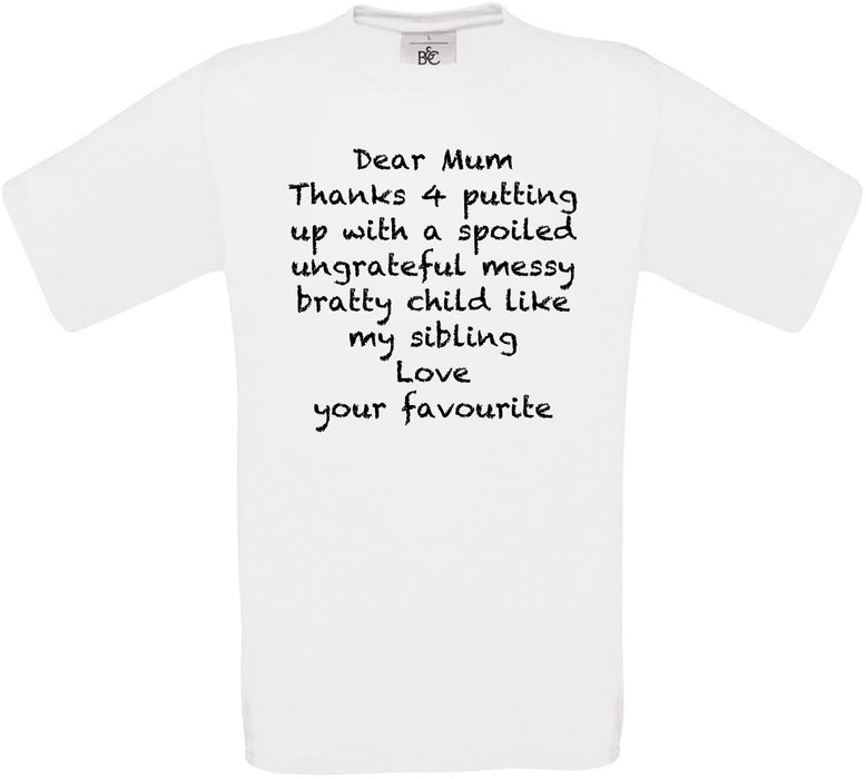Dear Mum Crew Neck T-Shirt