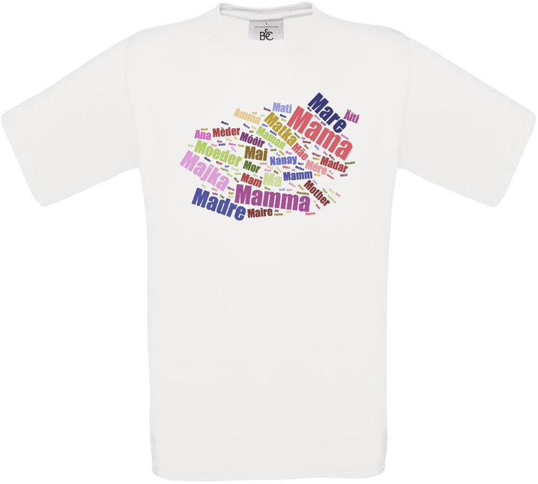 Word Mother In Different Languages Crew Neck T-Shirt