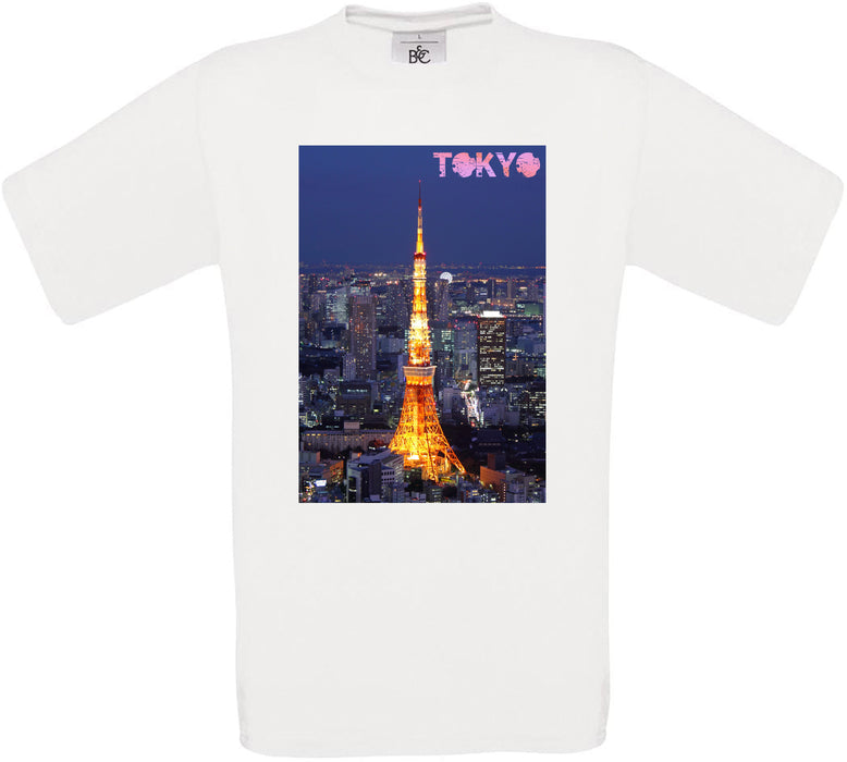 Tokyo Night Skyline Crew Neck T-Shirt