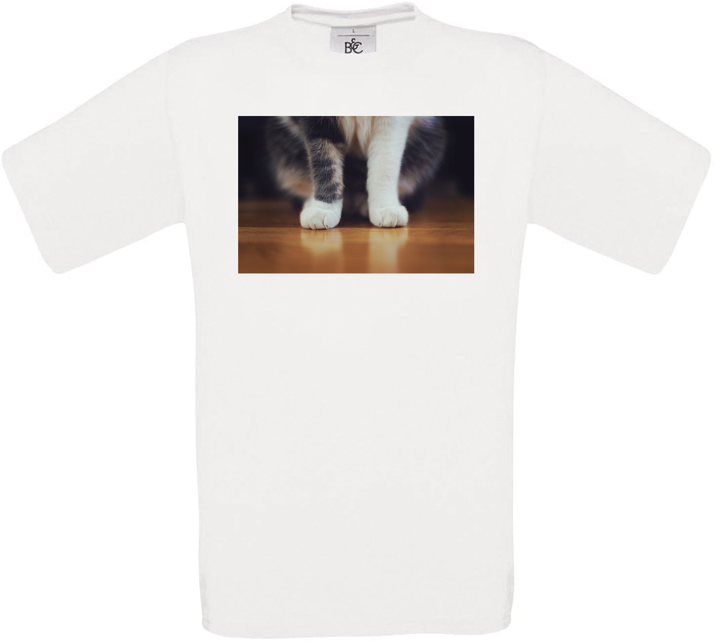 Cute Kitten Feet Crew Neck T-Shirt