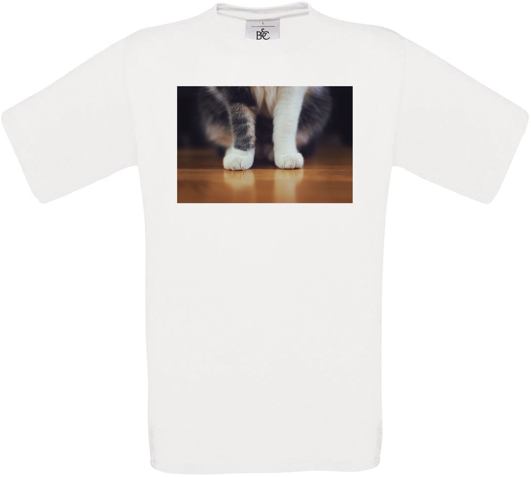 Cute Kitten Feet Crew Neck T-Shirt