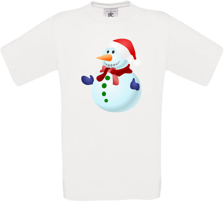 Cartoon Snowman Crew Neck T-Shirt