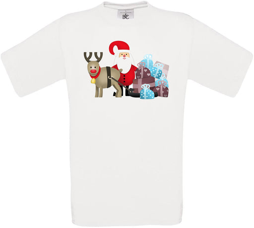 Santa & His Reindeer Crew Neck T-Shirt