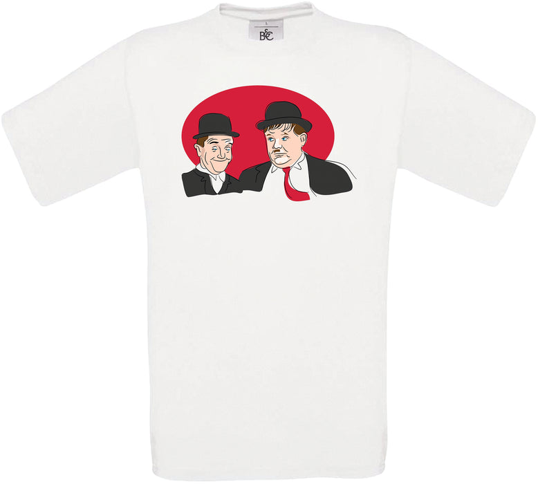 Stanley Laurel & Oliver Hardy Duo Crew Neck T-Shirt