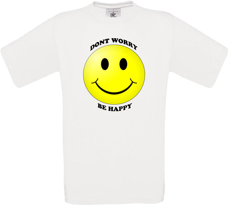 Dont Worry Be Happy Smiley Crew Neck T-Shirt