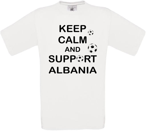 Keep Calm And Support Albania Crew Neck T-Shirt