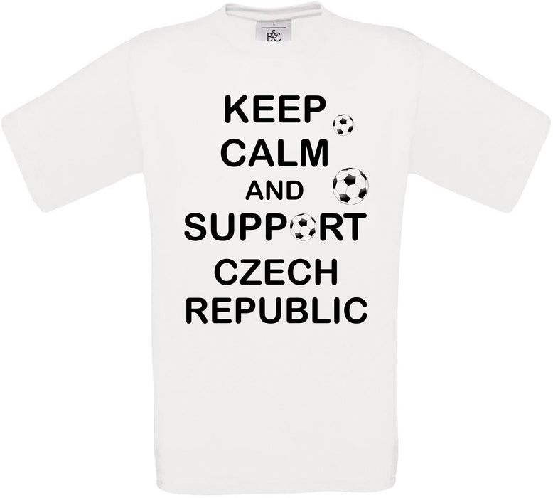 Keep Calm And Support Czech Republic Crew Neck T-Shirt