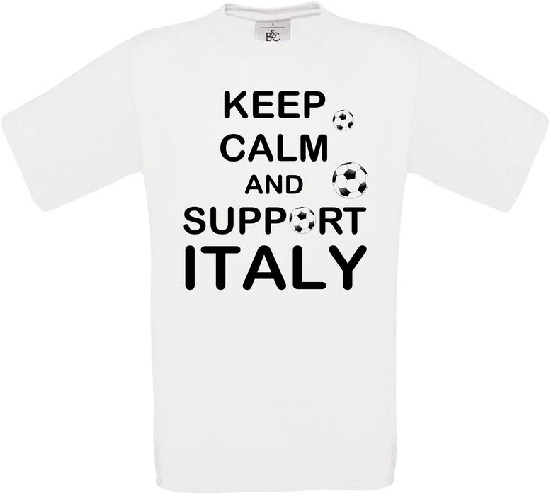 Keep Calm And Support Italy Crew Neck T-Shirt