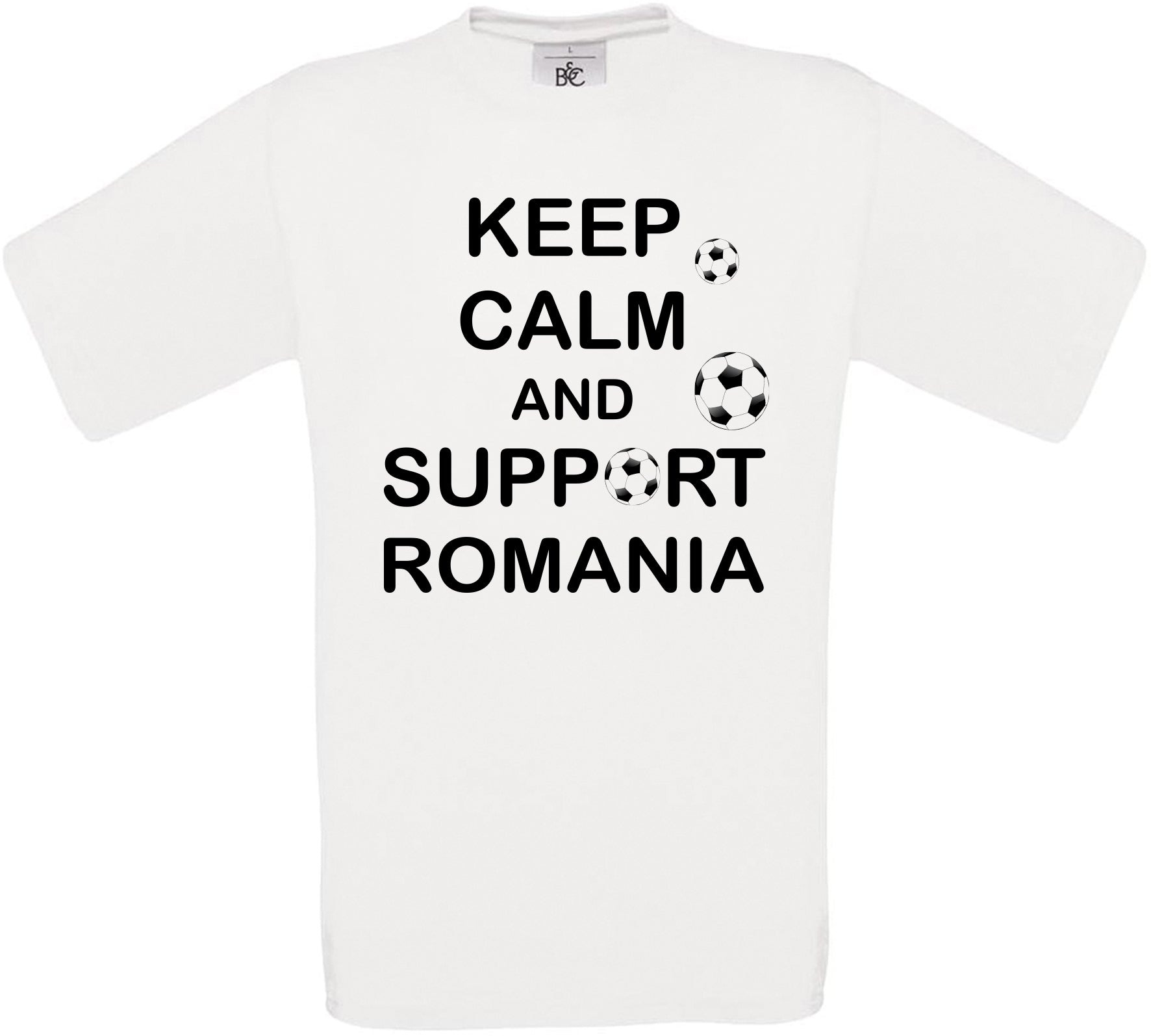 Keep Calm And Support Romania Crew Neck T-Shirt