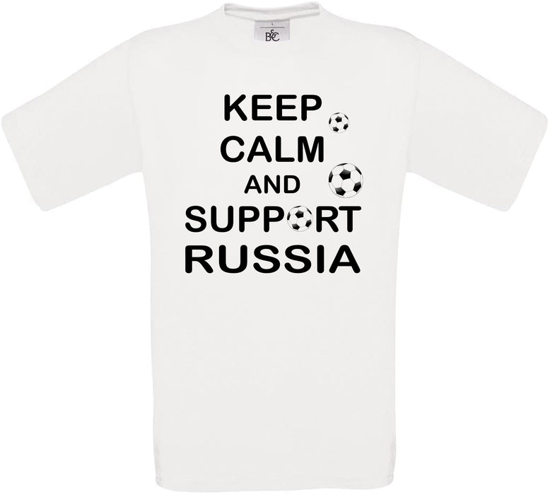 Keep Calm And Support Russia Crew Neck T-Shirt