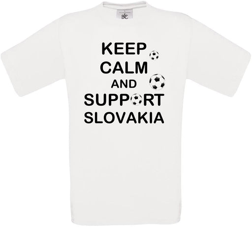 Keep Calm And Support Slovakia Crew Neck T-Shirt