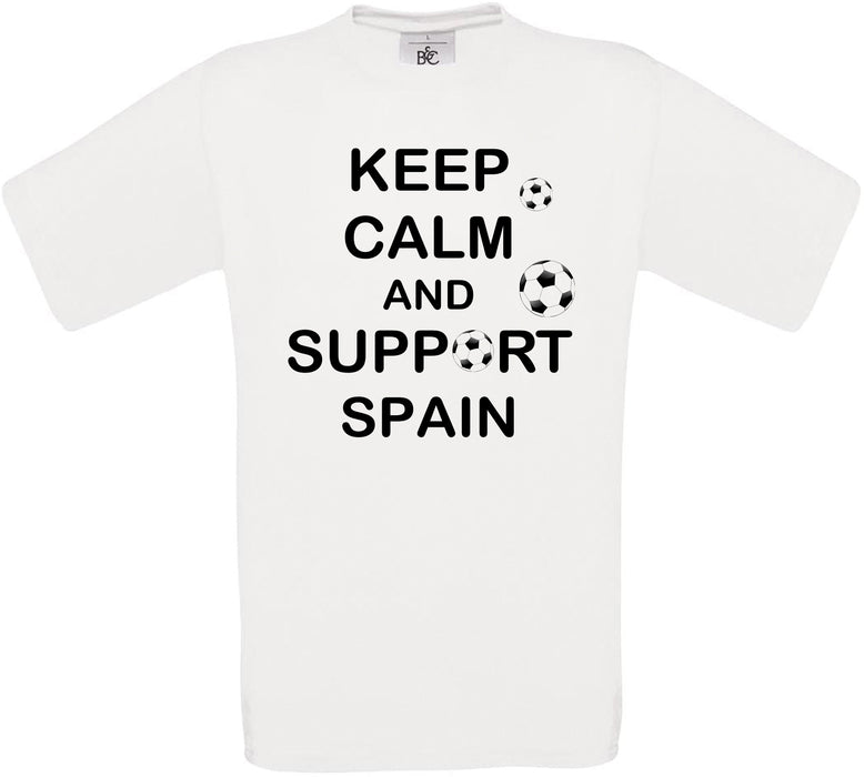 Keep Calm And Support Spain Crew Neck T-Shirt