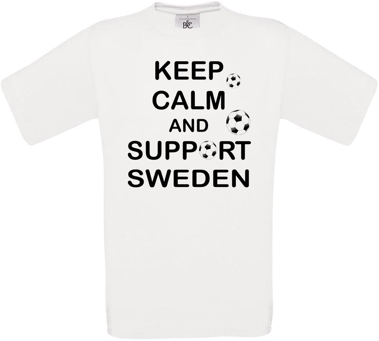 Keep Calm And Support Sweden Crew Neck T-Shirt