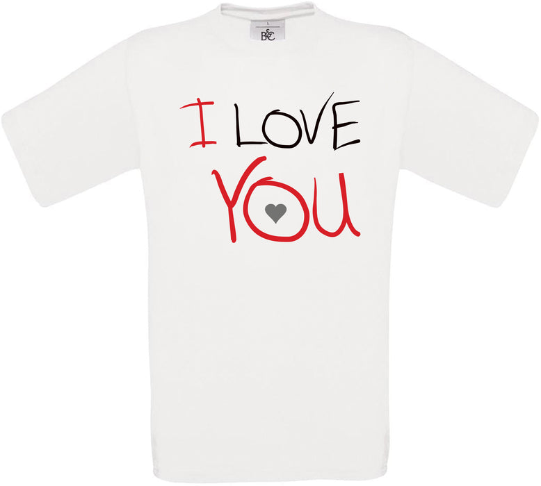 I Love You (With Grey Heart) Crew Neck T-Shirt