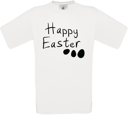 Happy Easter in Black Crew Neck T-Shirt