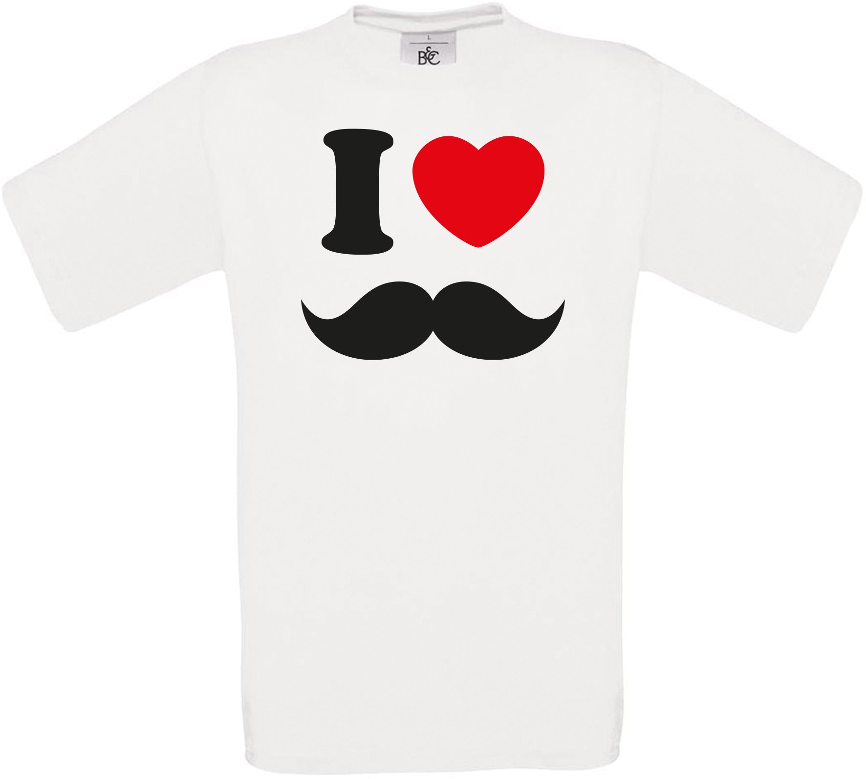 I Love MOUSTACHES Crew Neck T-Shirt