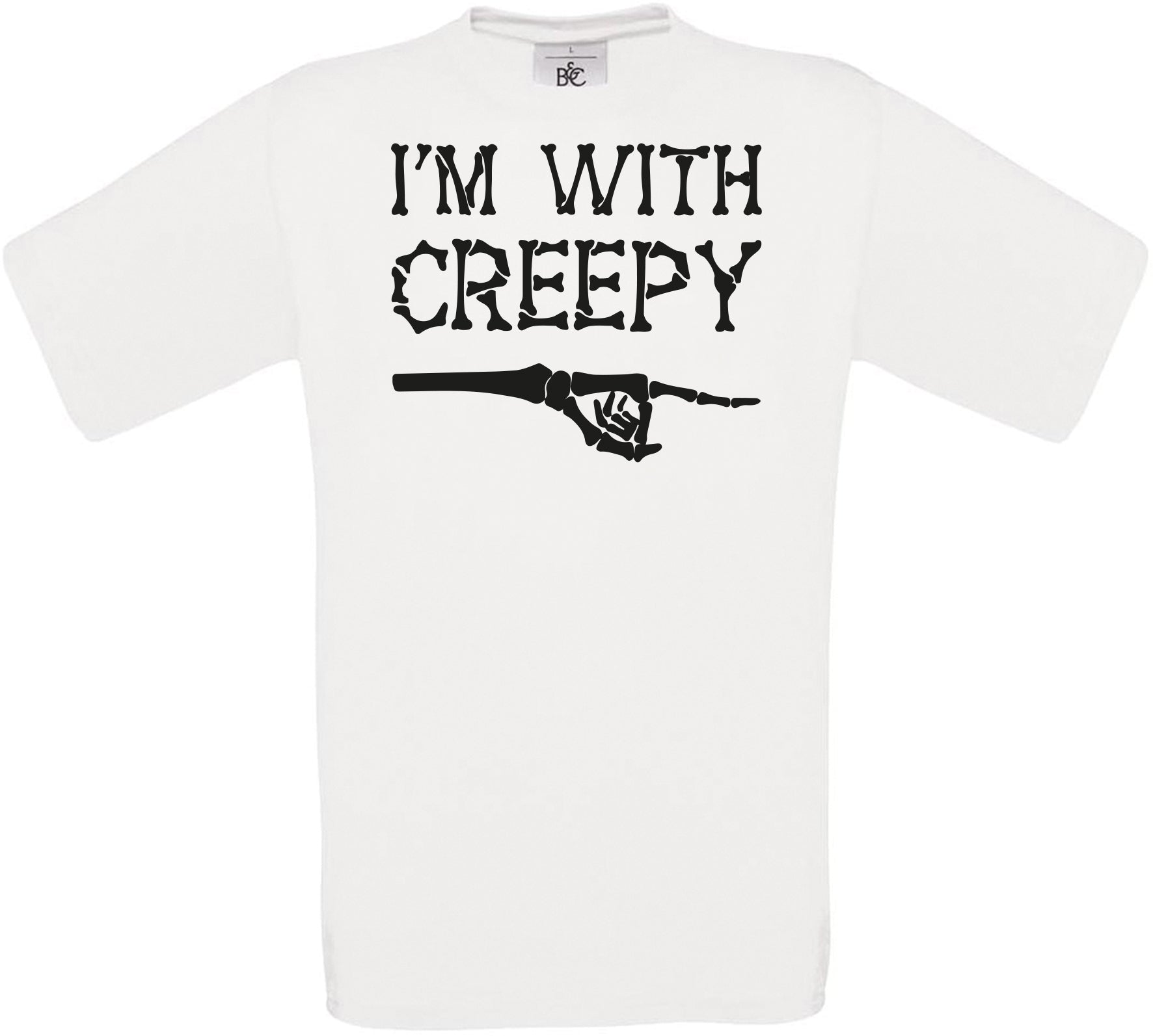I'M WITH CREEPY Crew Neck T-Shirt
