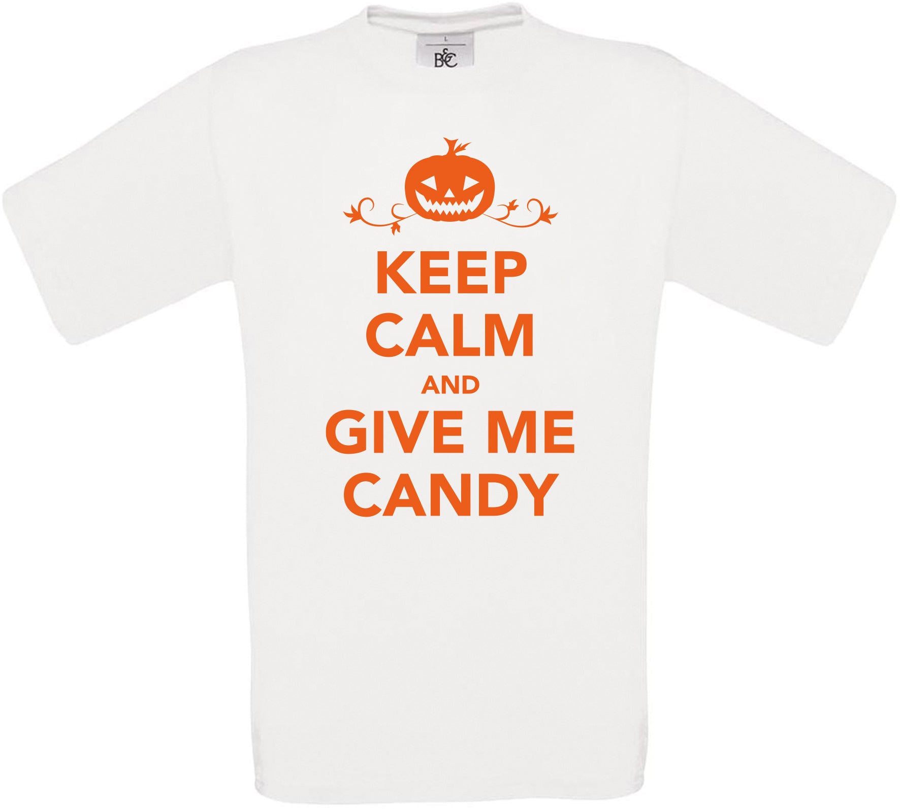 KEEP CALM AND GIVE ME CANDY Crew Neck T-Shirt