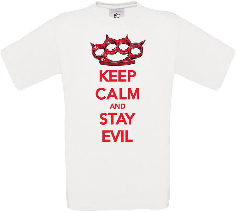 KEEP CALM AND STAY EVIL Crew Neck T-Shirt