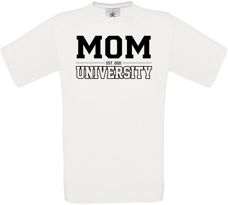 MOM EST. 2014 UNIVERSITY Crew Neck T-Shirt