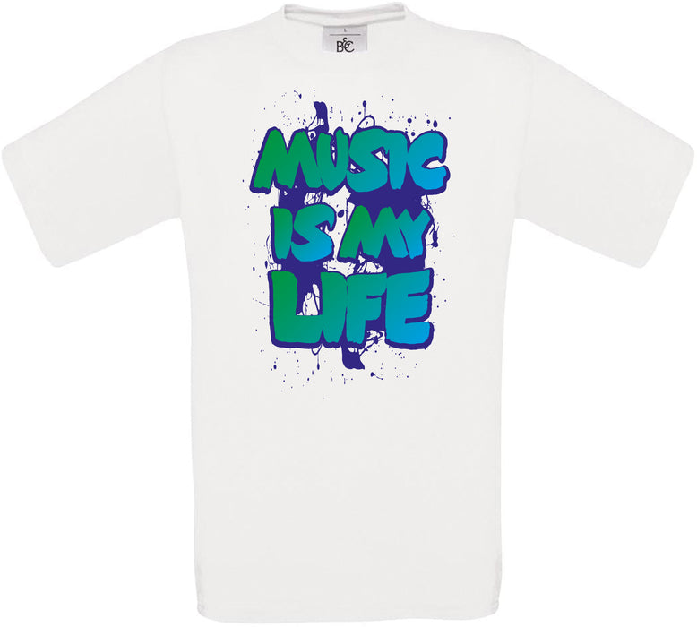 MUSIC IS MY LIFE  Crew Neck T-Shirt