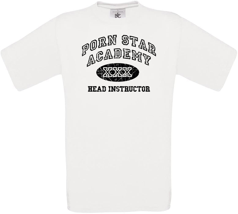 PORN STAR ACADEMY XXX HEAD INSTRUCTOR Crew Neck T-Shirt from MegaCotton