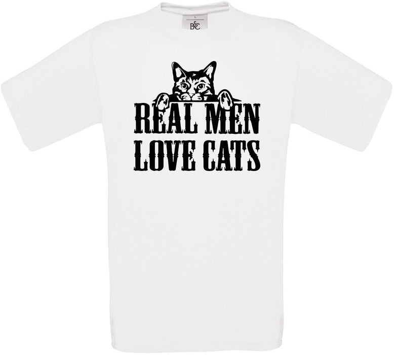 Real Men Love Cats Crew Neck T-Shirt