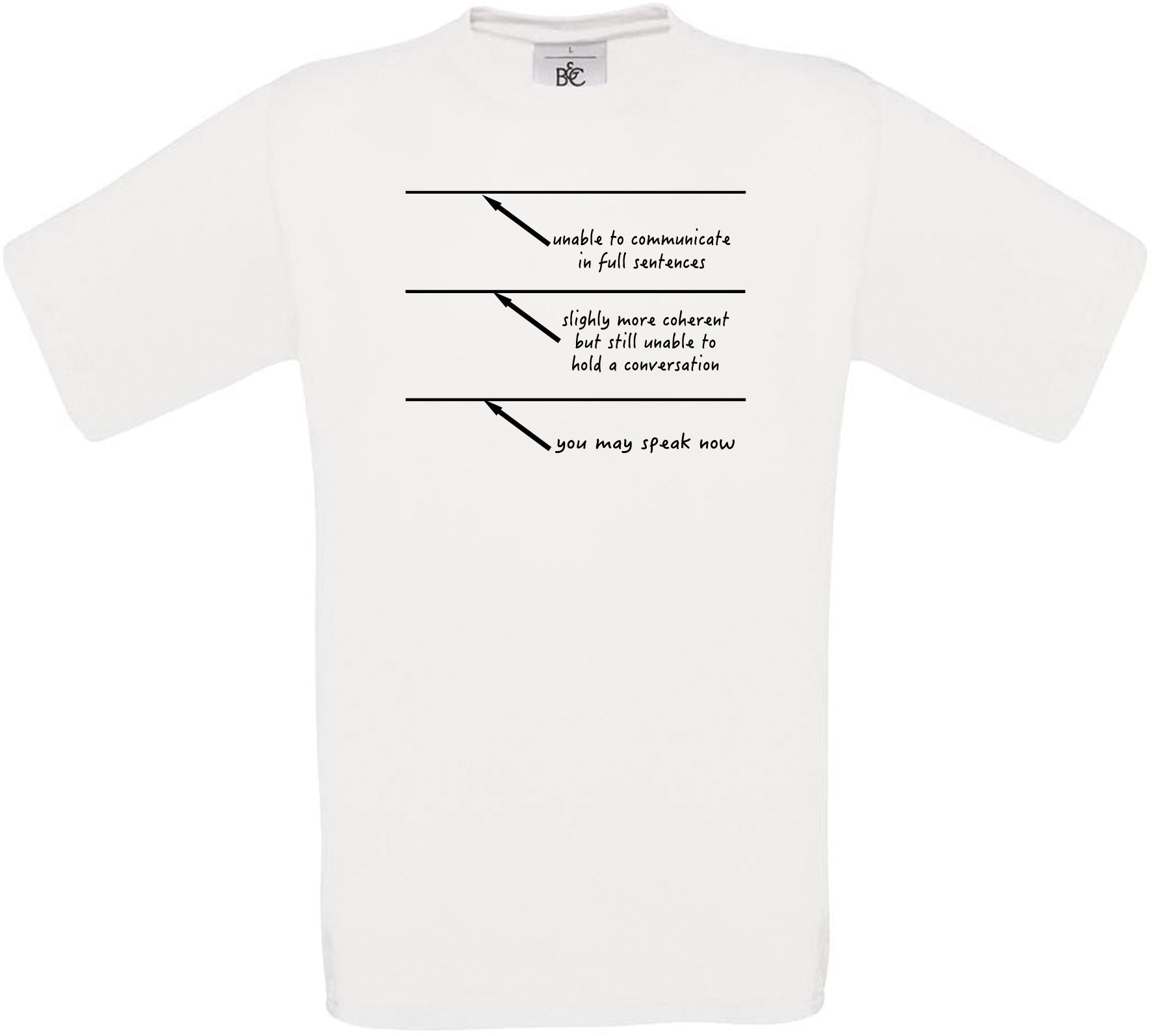 You May Speak Now with Fill Lines Crew Neck T-Shirt