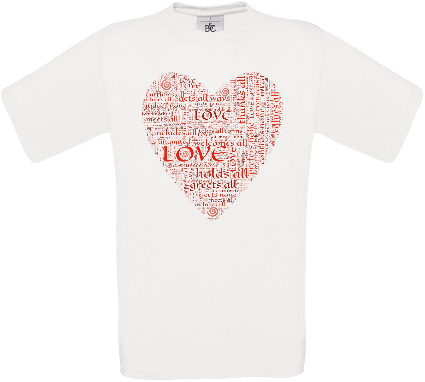 Heart Text Crew Neck T-Shirt