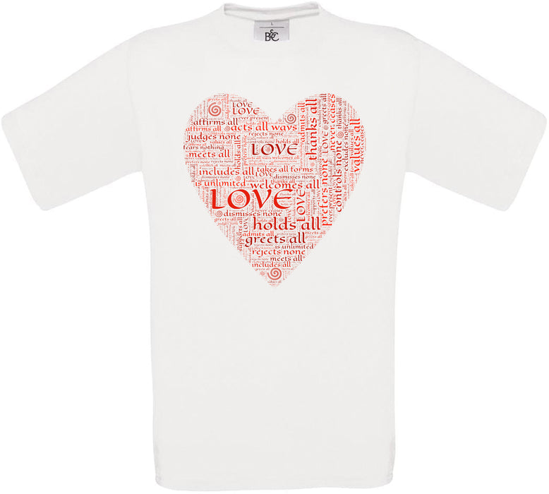 Heart Text Crew Neck T-Shirt