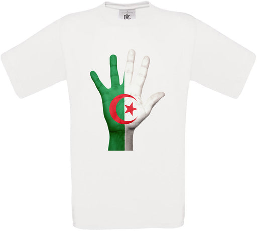 Algeria Hand Flag Crew Neck T-Shirt