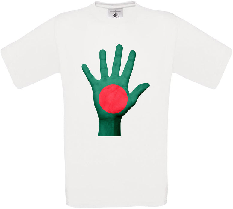 Bangladesh Hand Flag Crew Neck T-Shirt