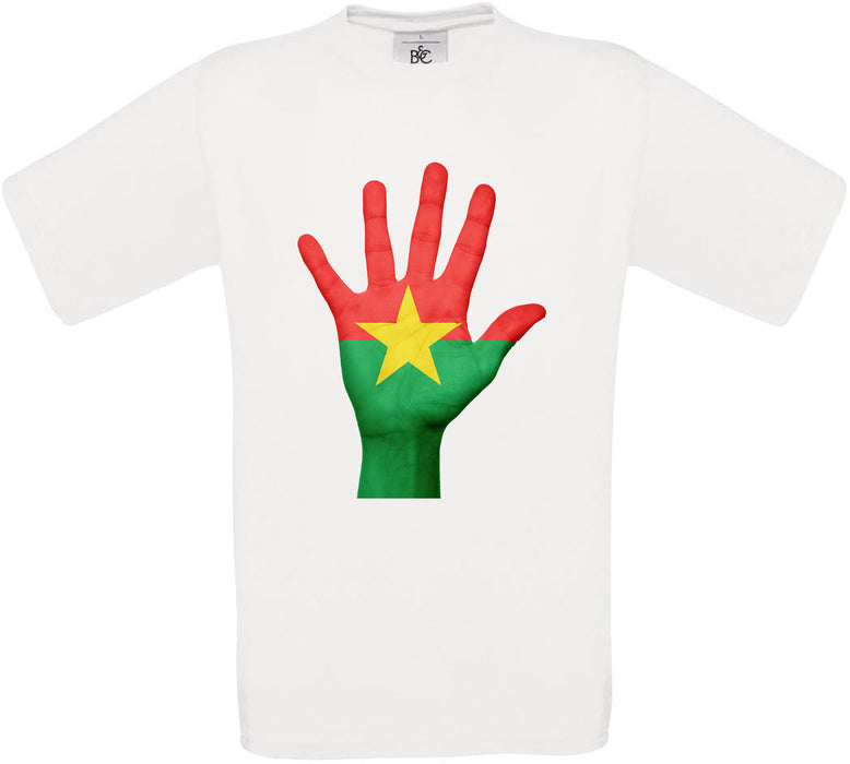 Burkina Faso Hand Flag Crew Neck T-Shirt