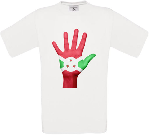Burundi Hand Flag Crew Neck T-Shirt