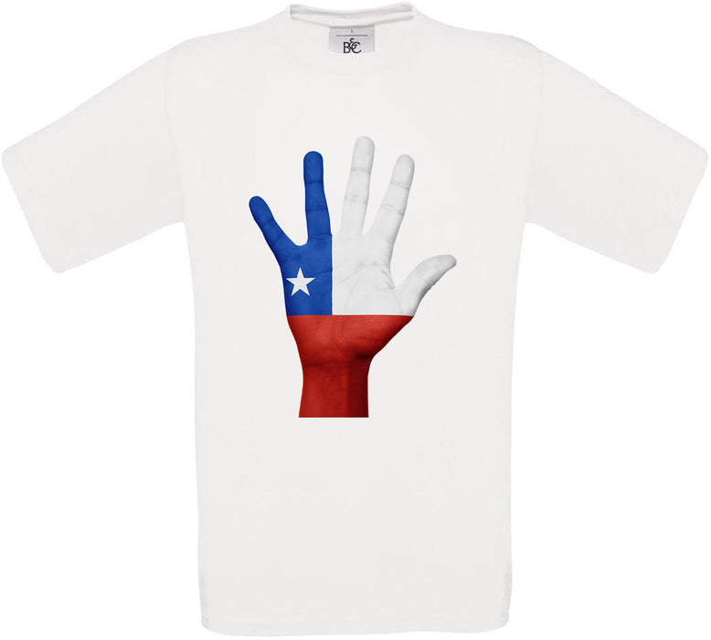 Chile Hand Flag Crew Neck T-Shirt