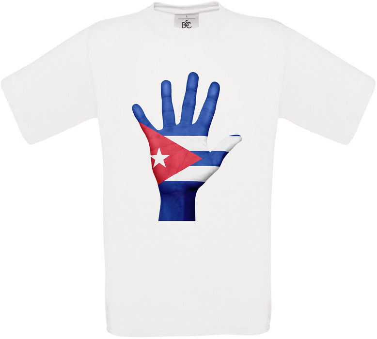 Cuba Hand Flag Crew Neck T-Shirt
