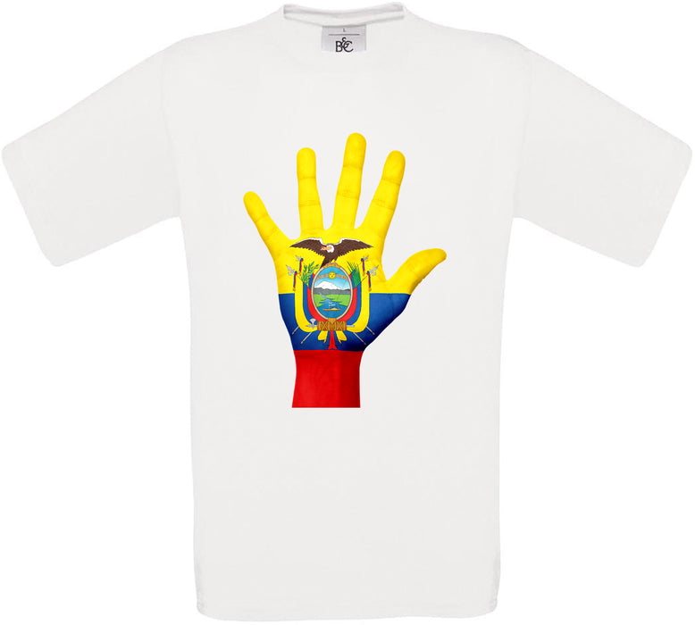 Ecuador Hand Flag Crew Neck T-Shirt