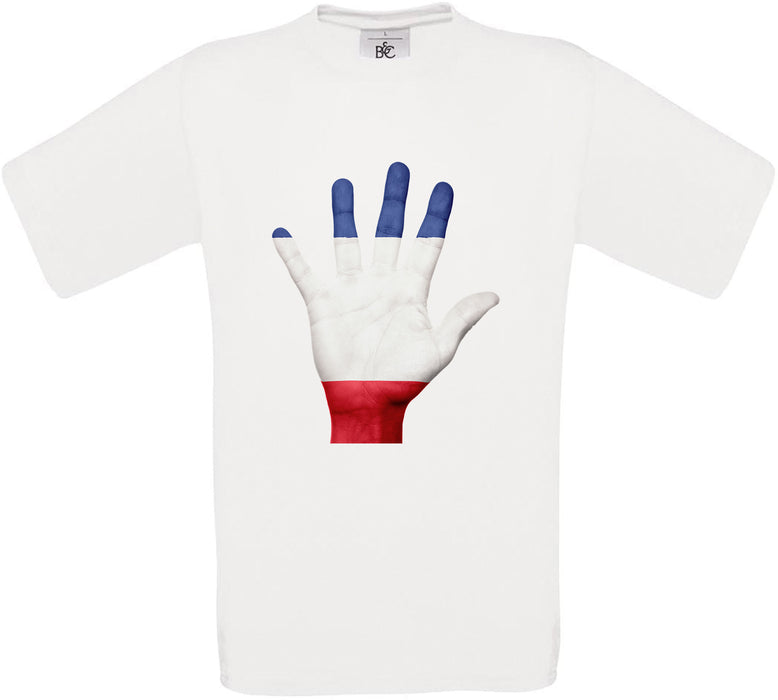 France Hand Flag Crew Neck T-Shirt