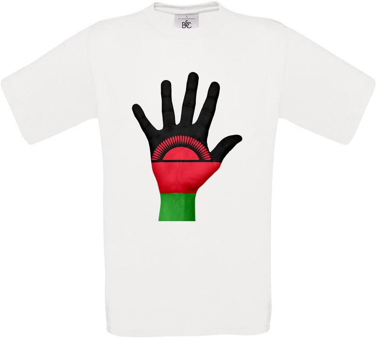 Malawi Hand Flag Crew Neck T-Shirt