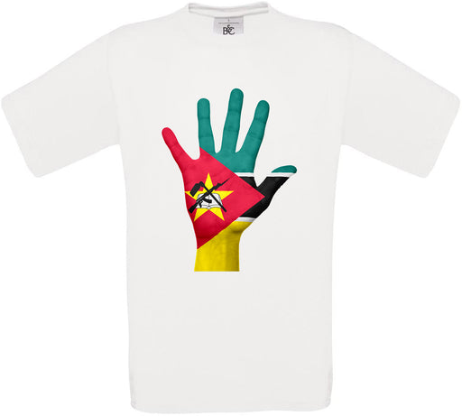 Mozambique Hand Flag Crew Neck T-Shirt