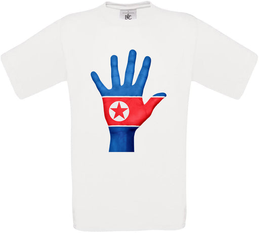 North Korea Hand Flag Crew Neck T-Shirt